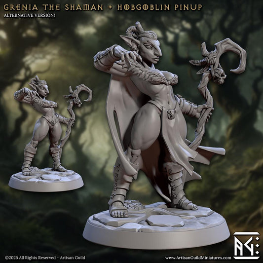 Grenia the Shaman | Hobgoblin Pinup | 32mm Scale | Medium | Faldorn Hobgoblins | Artisan Guild | TTRPG | Dungeons and Dragons
