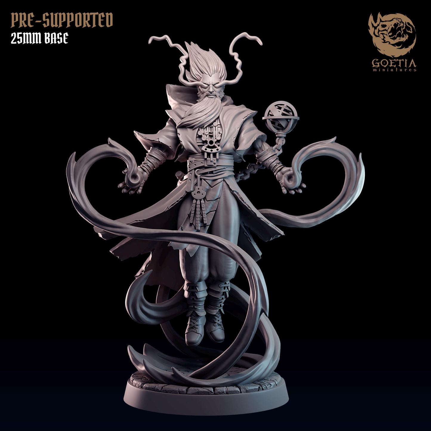 Arokhenes (Nemesis) | 25mm Base | Warlock | Sorcerer | Goetia Miniatures | Madhouse | Dungeons and Dragons | 8k Quality 3D Printed Miniature
