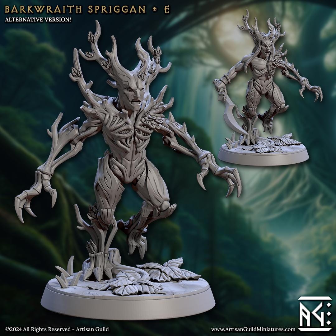 Barkwraith Spriggans | Medium | 32mm | Artisan Guild | Spriggan Barkwraiths | Dungeons and Dragons | Resin Printed Miniatures