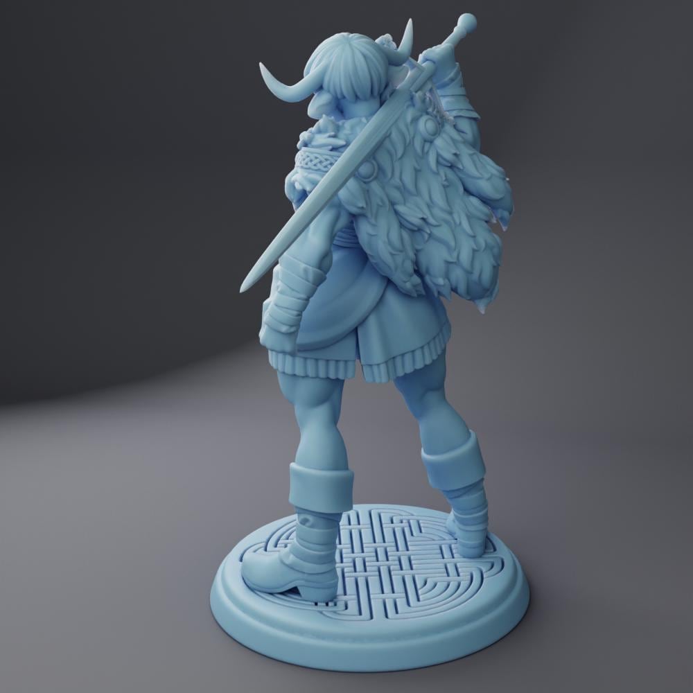 Maisie | Minotaur Warrior | 32mm and 75mm | Medium | Dungeons and Dragons | TTRPG | Twin Goddess Miniatures | 3D Printed | 8K Quality