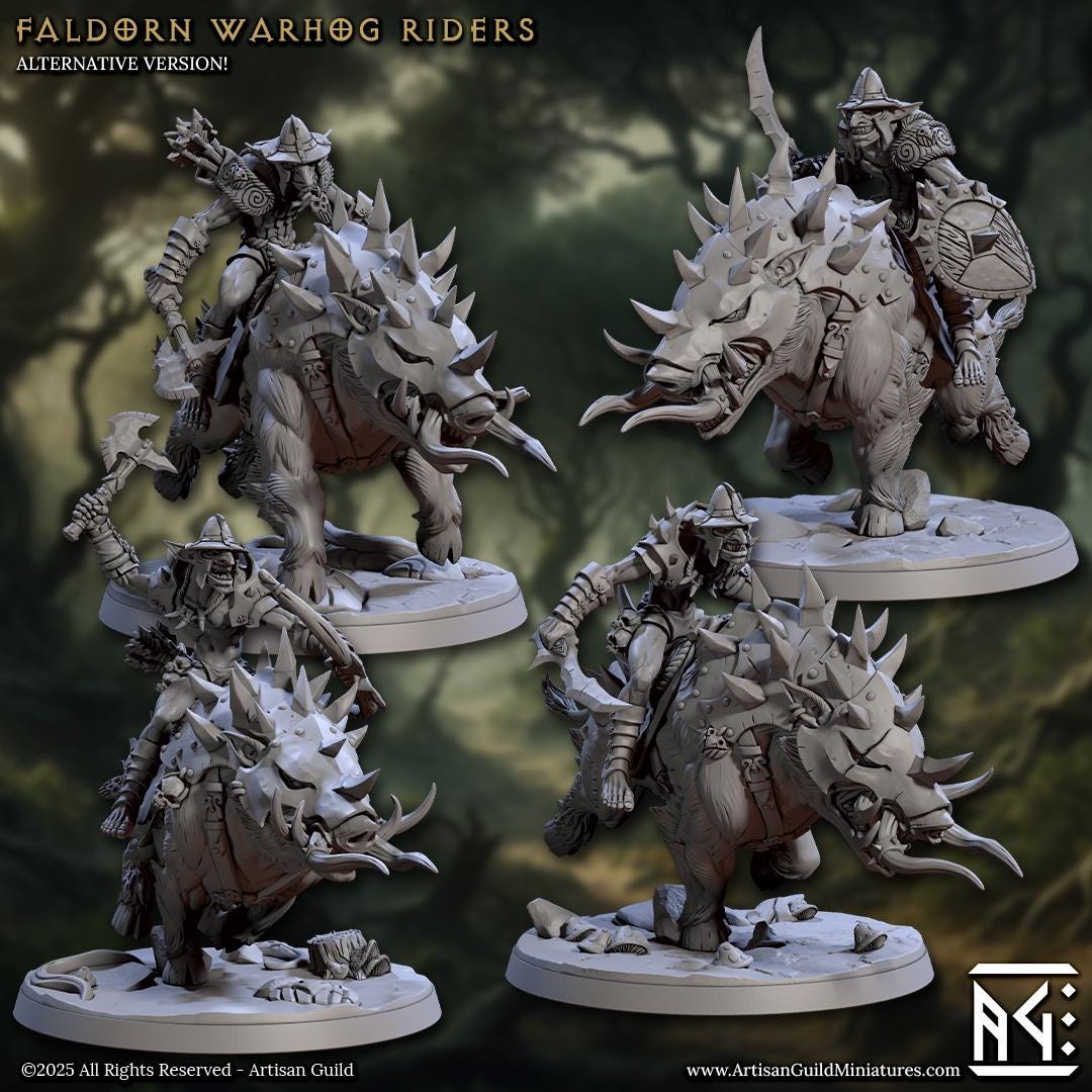 Faldorn Warhog Riders | 12 Variants | 32mm Scale | Large | Faldorn Hobgoblins | Artisan Guild | TTRPG | Dungeons and Dragons