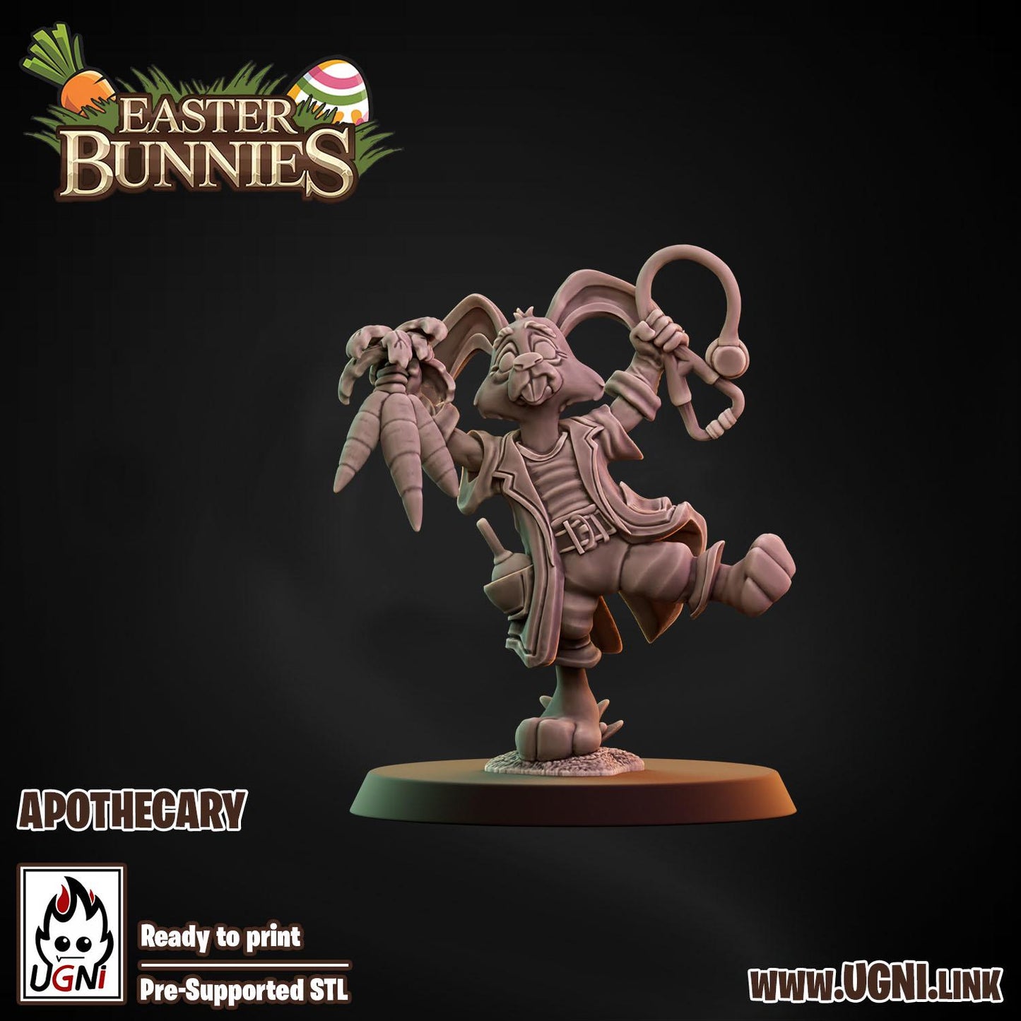 Easter Bunnies | Support Staff | Jumping Team Miniatures | Fantasy Football | Ugni | Dungeons and Dragons | TTRPG | 8K Resin 3D Printed