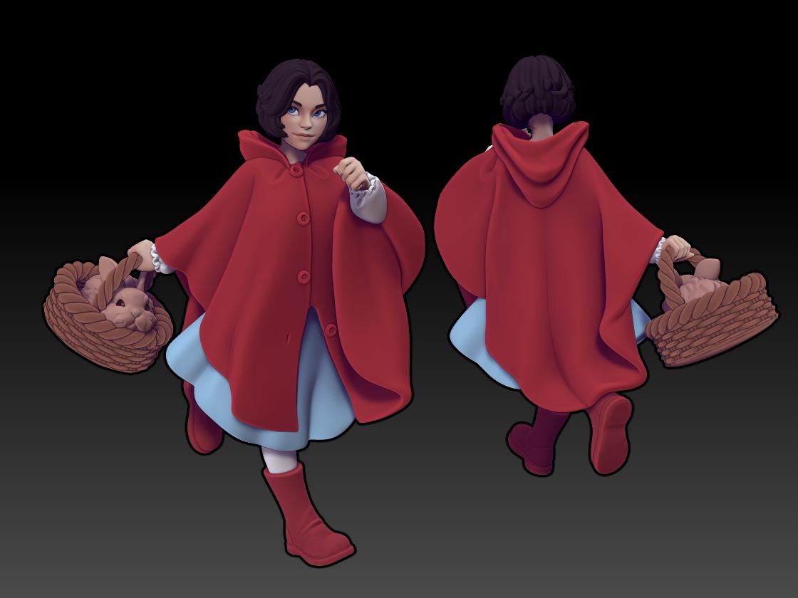 Red Hood | Fairytale Hero | 2 Variations | Medium | 32mm | Twin Goddess Miniatures | Dungeons and Dragons | TTRPG