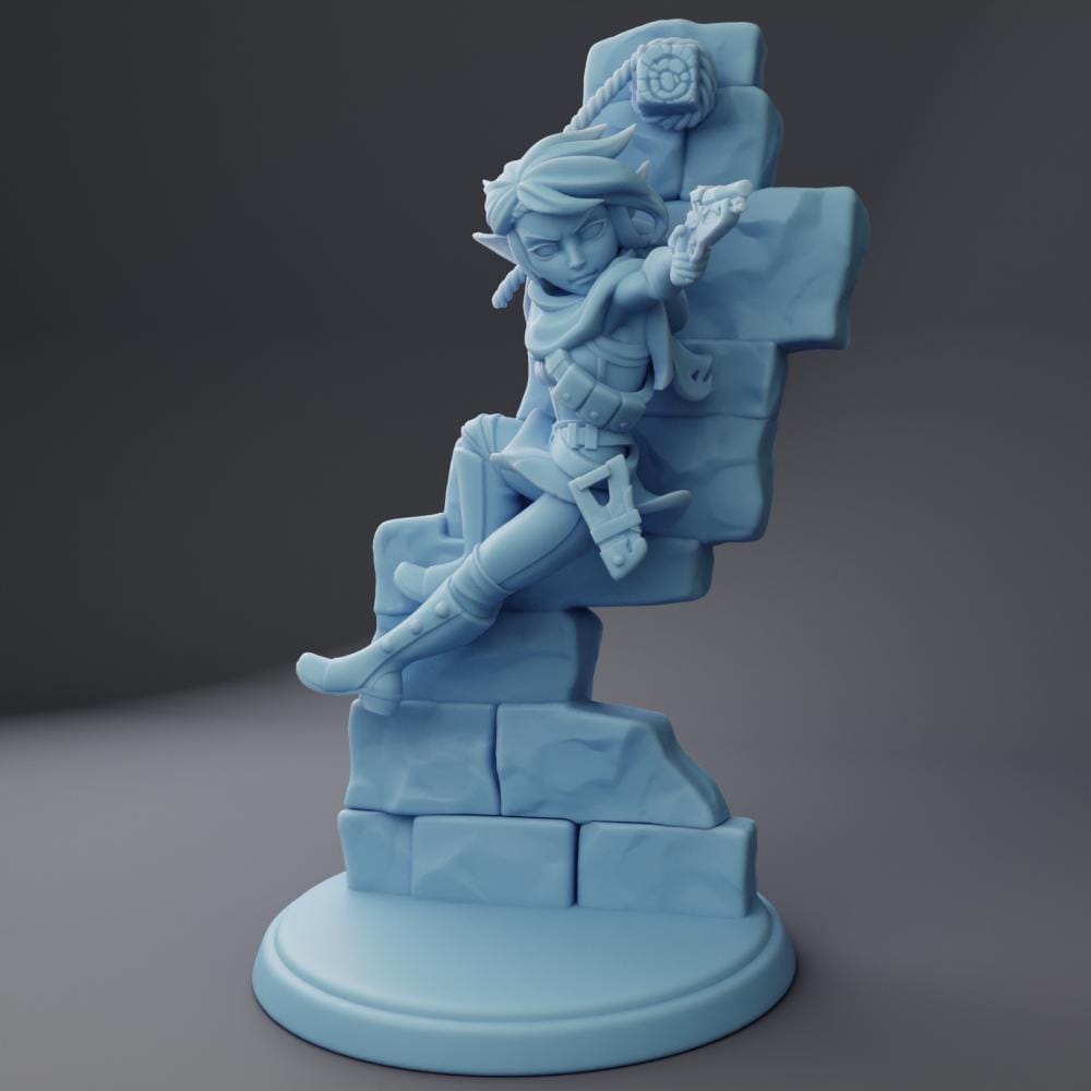 Kara | Elf Rogue | 32mm and 75mm | Medium | Dungeons and Dragons | TTRPG | Twin Goddess Miniatures | 3D Printed Miniature | 8K Quality