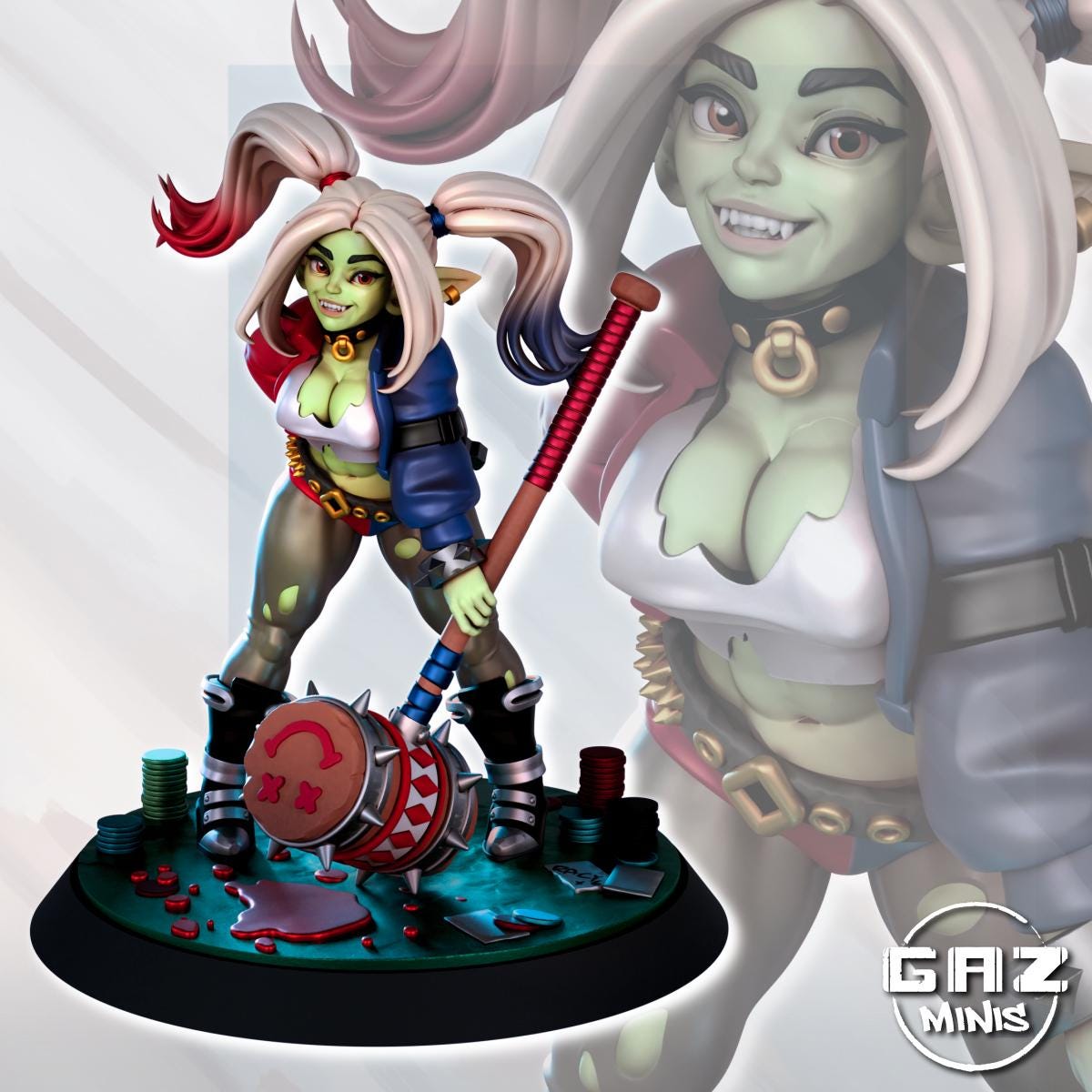Gobbo Quinn | Goblin Harlot | NSFW Option | Medium | 32mm or 55mm Scale | Gaz Minis | Dungeons and Dragons | TTRPG | Miniature