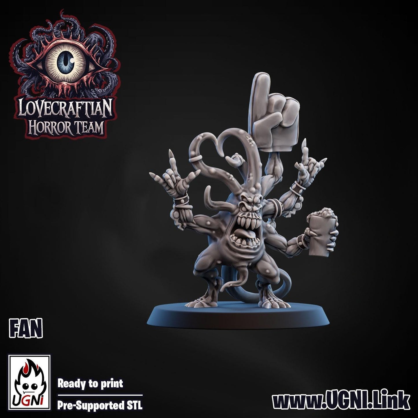 Undead Team Fans x3 | Cheerleaders | Support Staff | Coach Undead Team | Fantasy Football | Ugni Miniatures