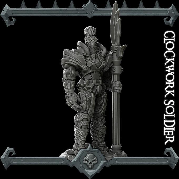 Clockwork Soldier | 30mm Base | Rocket Pig Miniatures | Dungeons and Dragons | TTRPG | 8k Quality 3D Printed Miniature | Steampunk