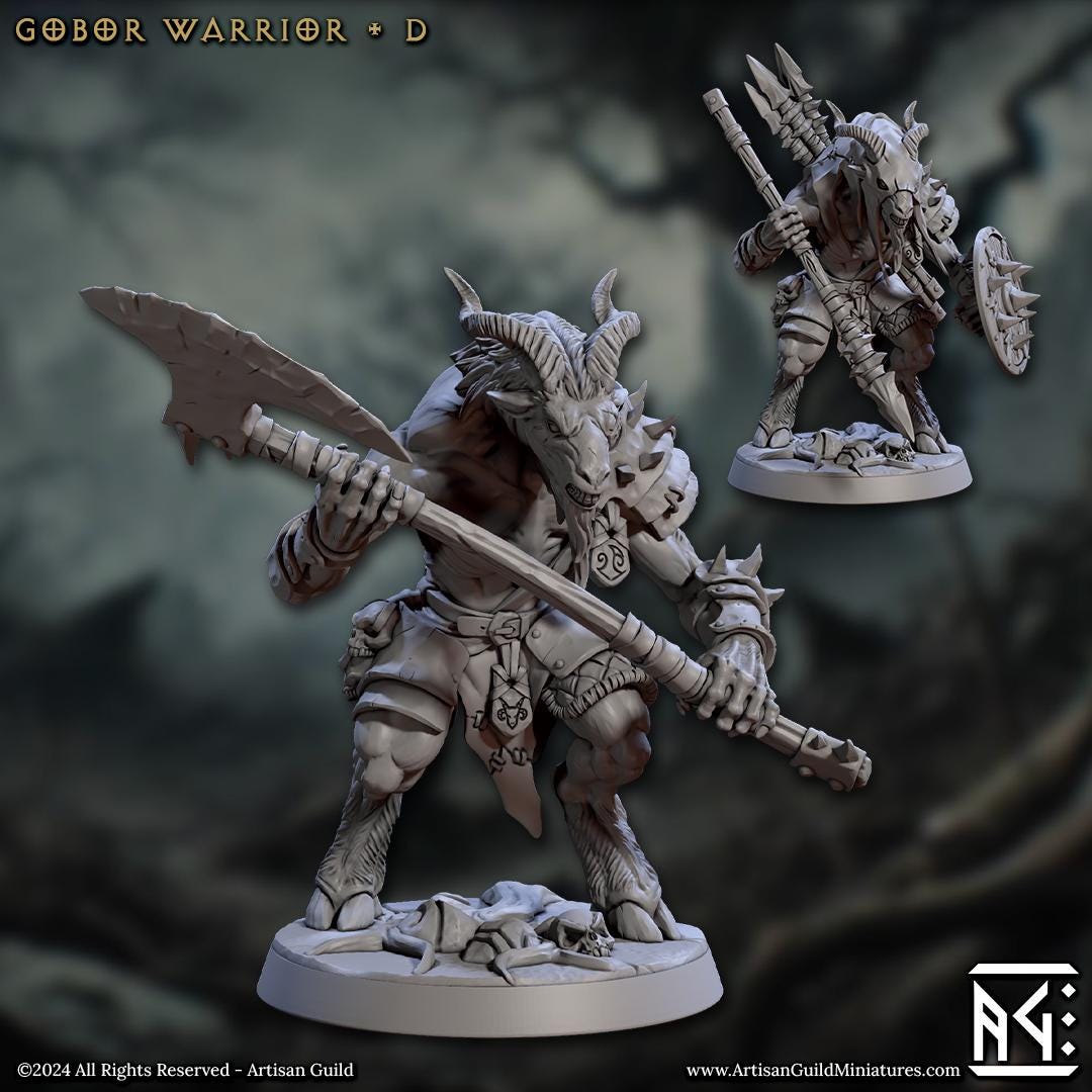 Gobor Warriors | Medium | 30mm Base | 32mm | Rise of the Beastmen | Artisan Guild | Dungeons and Dragons | Fantasy Battles