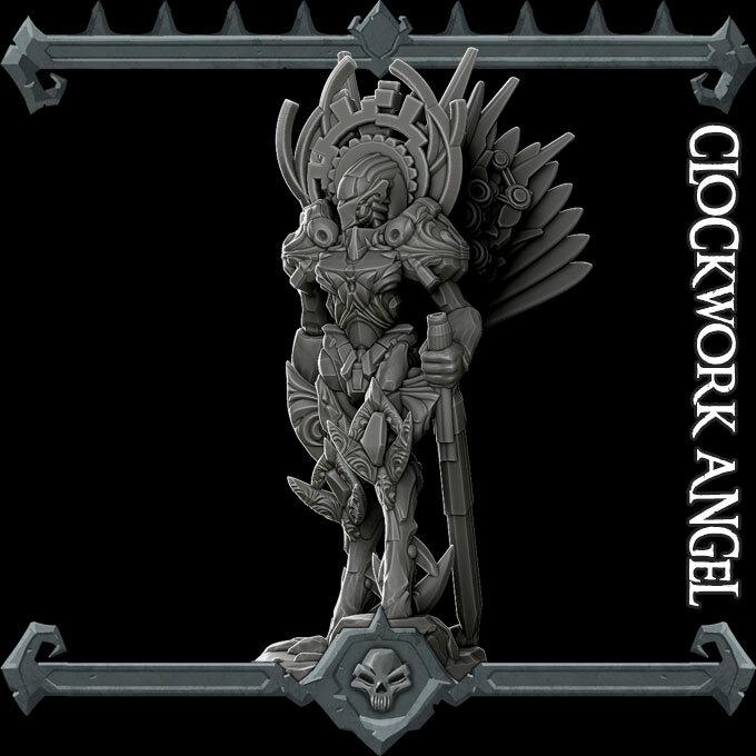 Clockwork Angel | Large | Rocket Pig Miniatures | Dungeons and Dragons | TTRPG | 8k Quality 3D Printed Miniature | Steampunk | Mechanical