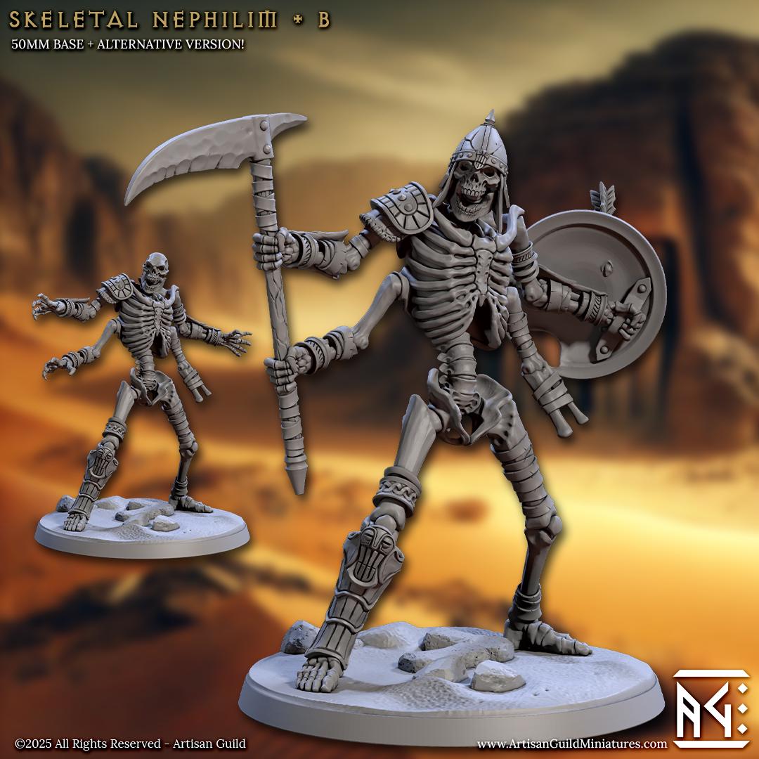 Skeletal Nephilim | 50mm Base | Large | 32mm | Artisan Guild | Tombkeepers | Undead Army | Miniature | 3D Printed | 8K Quality