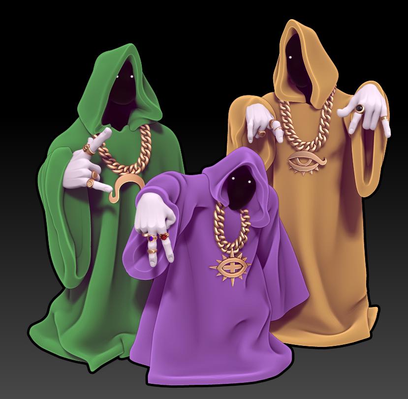 Rap Wizards | Medium | 32mm | Twin Goddess Miniatures | Dungeons and Dragons | TTRPG