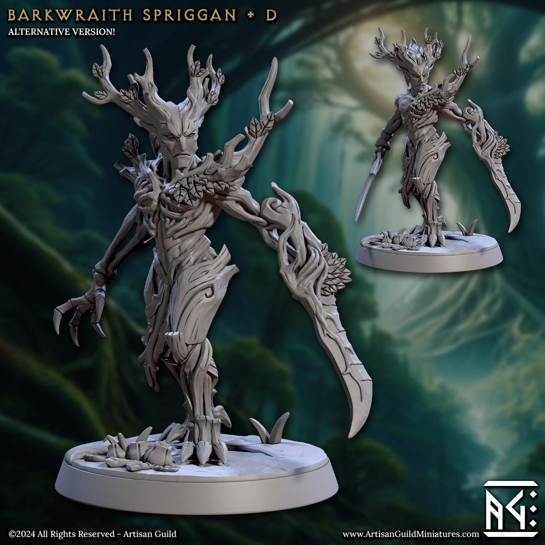 Barkwraith Spriggans | Medium | 32mm | Artisan Guild | Spriggan Barkwraiths | Dungeons and Dragons | Resin Printed Miniatures
