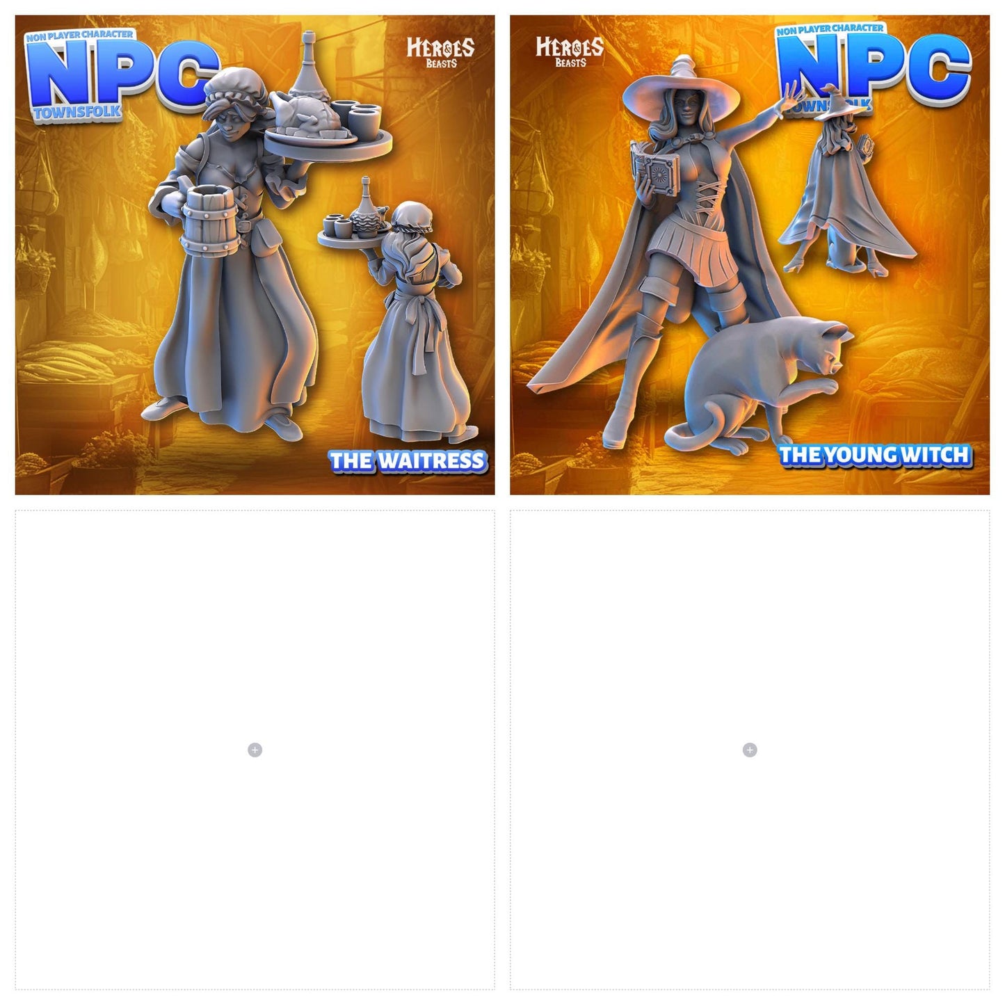 NPCs Vol.1 | 31 Miniatures | Medium | 32mm Scale | Townsfolk | Commoners | Heroes and Beasts | Dungeons and Dragons | TTRPG