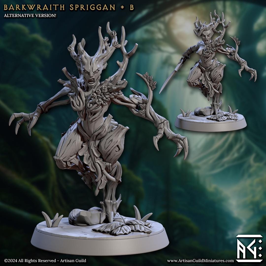 Barkwraith Spriggans | Medium | 32mm | Artisan Guild | Spriggan Barkwraiths | Dungeons and Dragons | Resin Printed Miniatures