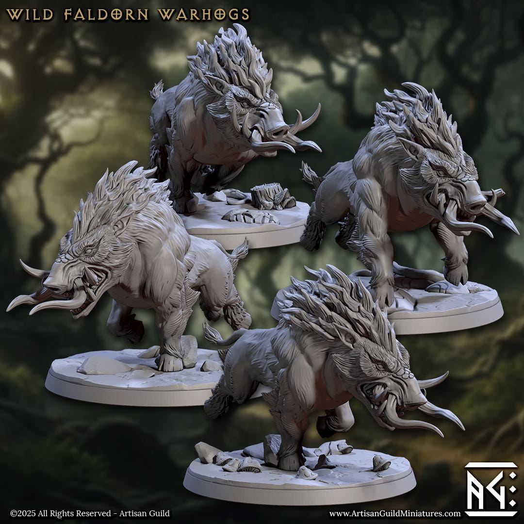 Faldorn Warhog Riders | 12 Variants | 32mm Scale | Large | Faldorn Hobgoblins | Artisan Guild | TTRPG | Dungeons and Dragons