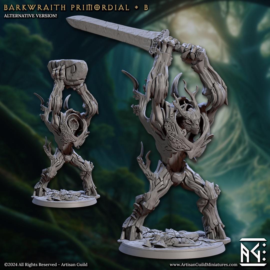 Barkwraith Primordials | Large | 50mm Base | 32mm | Artisan Guild | Spriggan Barkwraiths | Dungeons and Dragons | Resin Printed Miniatures