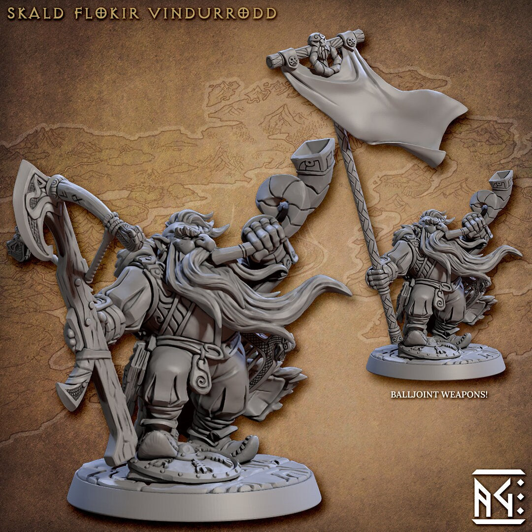 Skald Flokir | Medium | 32mm | Defenders of Lok-Badar | AG