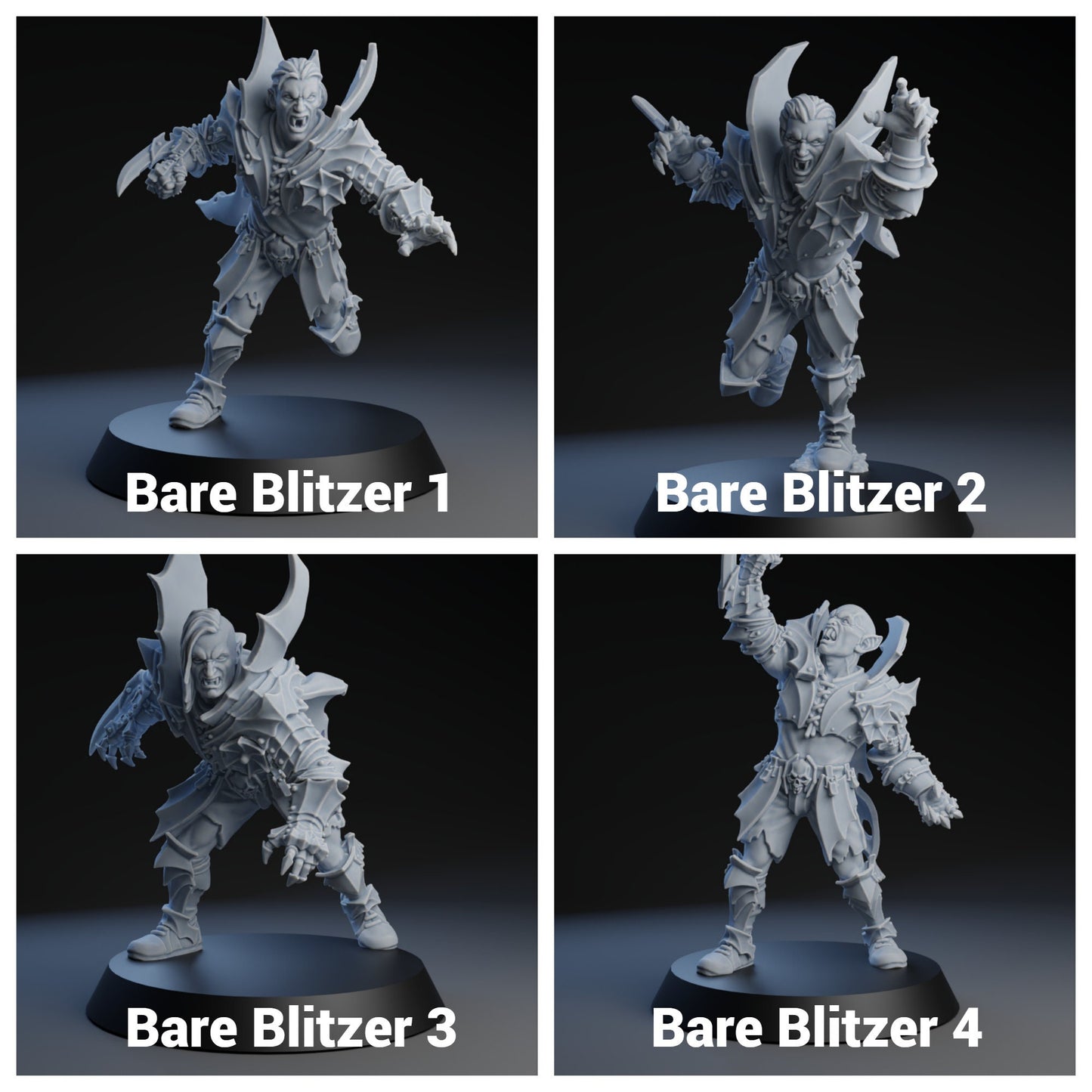 Vampire Team | Fantasy Football | Brutefun Miniatures | Bat Ogre | Runner | Thrower | Blitzer | Gargoyle