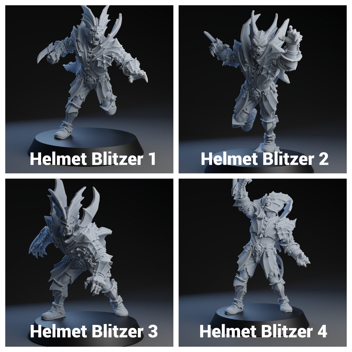 Vampire Team | Fantasy Football | Brutefun Miniatures | Bat Ogre | Runner | Thrower | Blitzer | Gargoyle