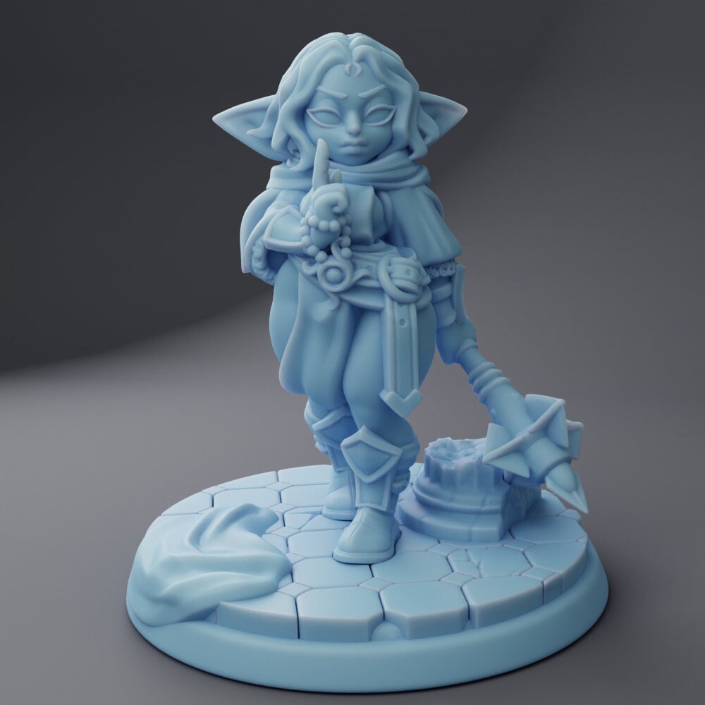Holly | Goblin Cleric | Medium | Goblin Month | Twin Goddess Miniatures | Dungeons and Dragons | TTRPG | Pathfinder | Greenskin