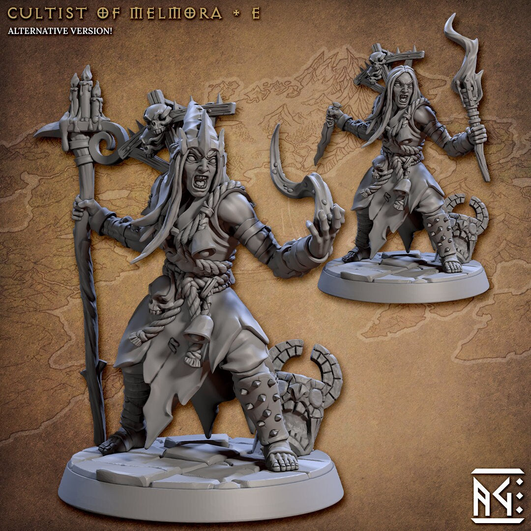 Cultist of Melmora | Medium | 32mm | Cultists of Melmora } Artisan Guild | TTRPG | Plague Soldiers | Chaos Knights