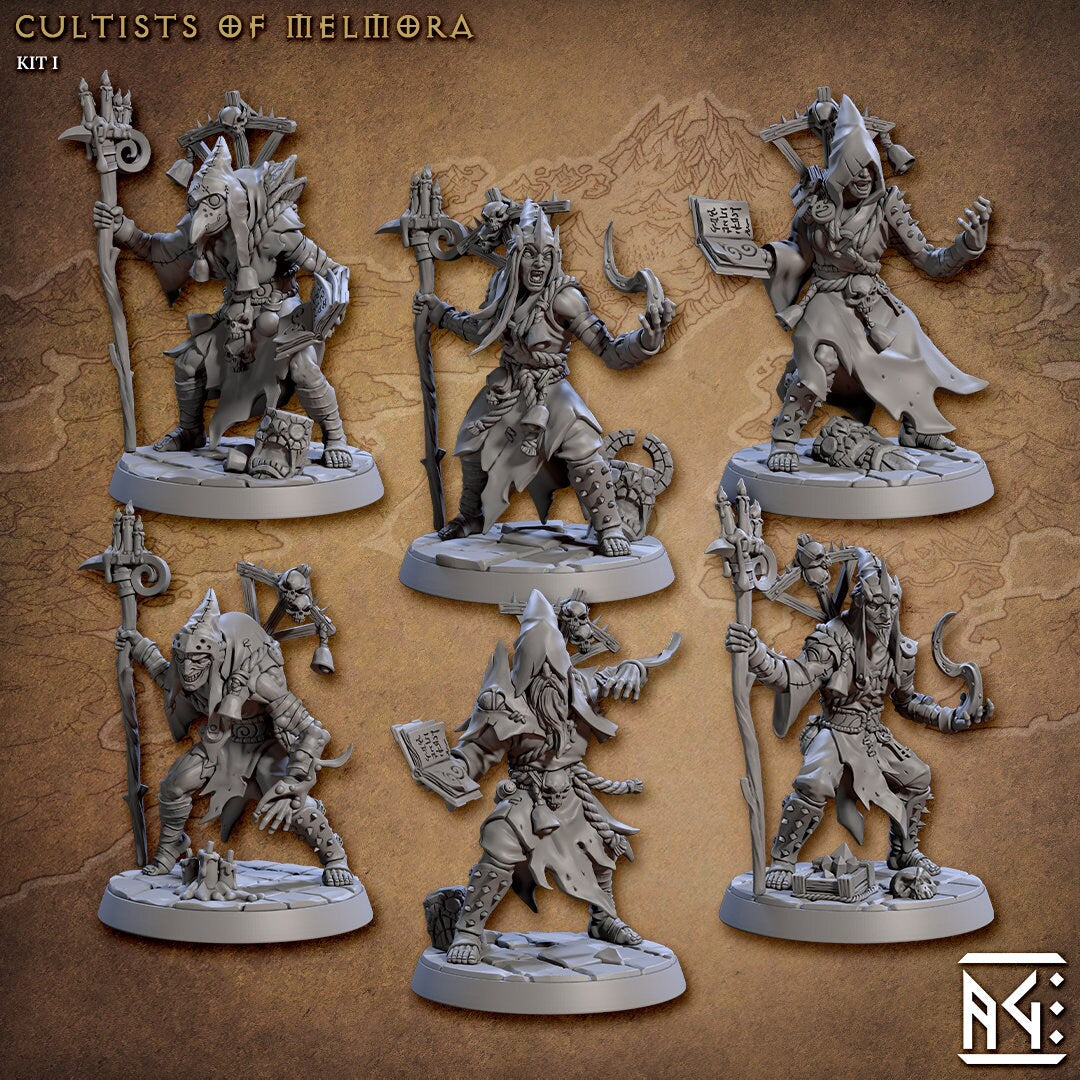 Cultist of Melmora | Medium | 32mm | Cultists of Melmora } Artisan Guild | TTRPG | Plague Soldiers | Chaos Knights