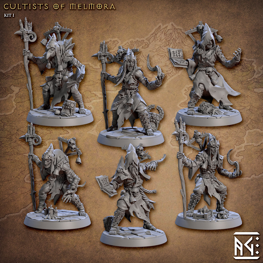 Cultist of Melmora | Medium | 32mm | Cultists of Melmora } Artisan Guild | TTRPG | Plague Soldiers | Chaos Knights