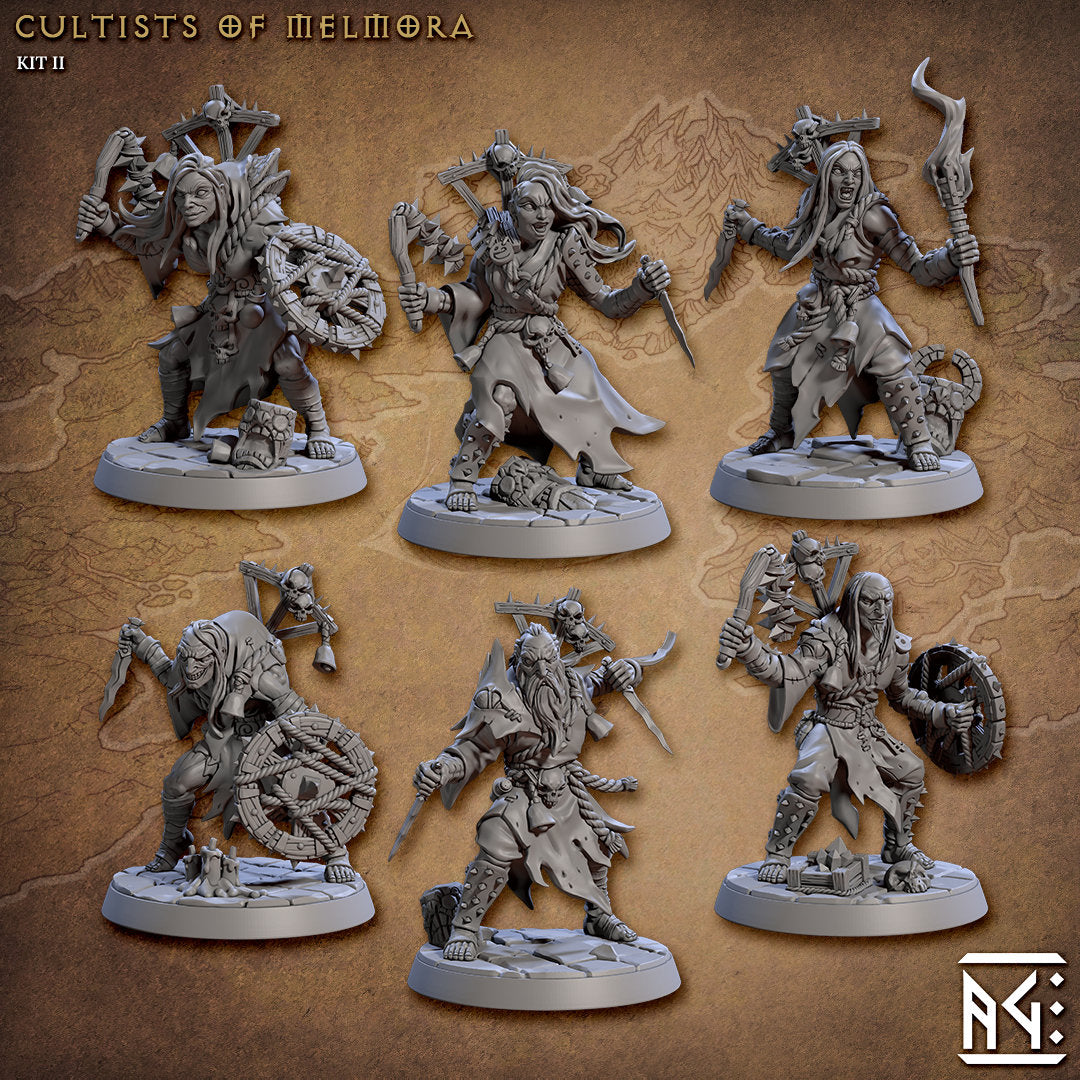 Cultist of Melmora | Medium | 32mm | Cultists of Melmora } Artisan Guild | TTRPG | Plague Soldiers | Chaos Knights