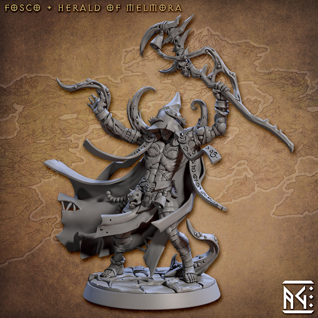 Fosco | Herald of Melmora | Medium | 32mm | Cultists of Melmora } Artisan Guild | TTRPG | Plague Soldiers | Chaos Knights
