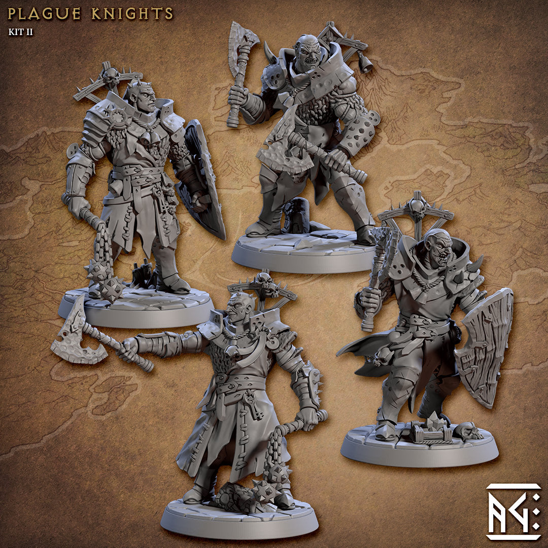 Plague Knights | Medium | 32mm | Cultists of Melmora } Artisan Guild | TTRPG | Plague Soldiers | Chaos Knights