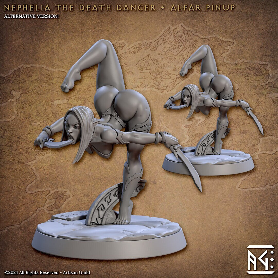Nephelia | Death Dancer | Pinup | Medium | 32mm | Artisan Guild | Blacktongue Assassins | Dungeons and Dragons | TTRPG | 8k Quality