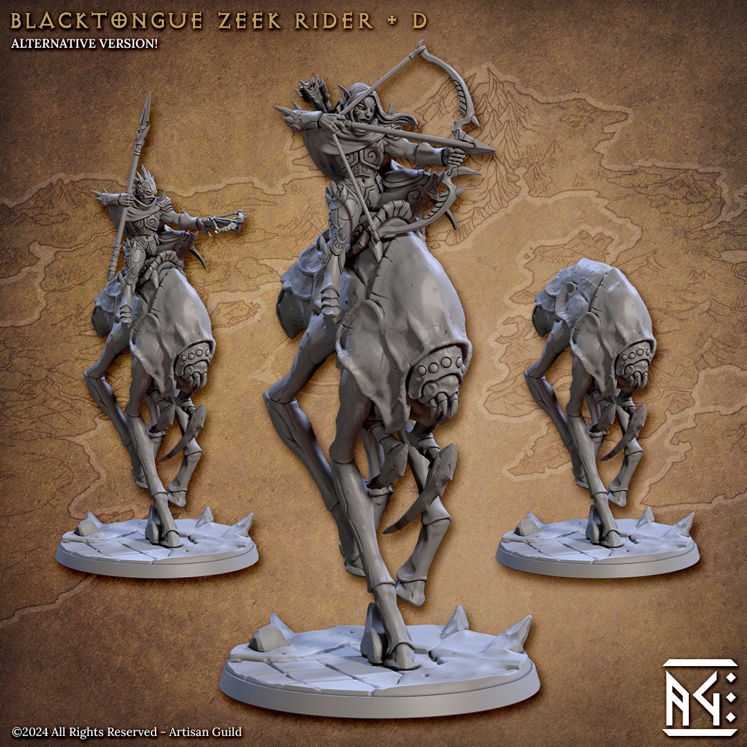 Blacktongue Zeek Riders | Large | Blacktongue Assassins | Artisan Guild | Dungeons and Dragons | TTRPG | 8k Quality