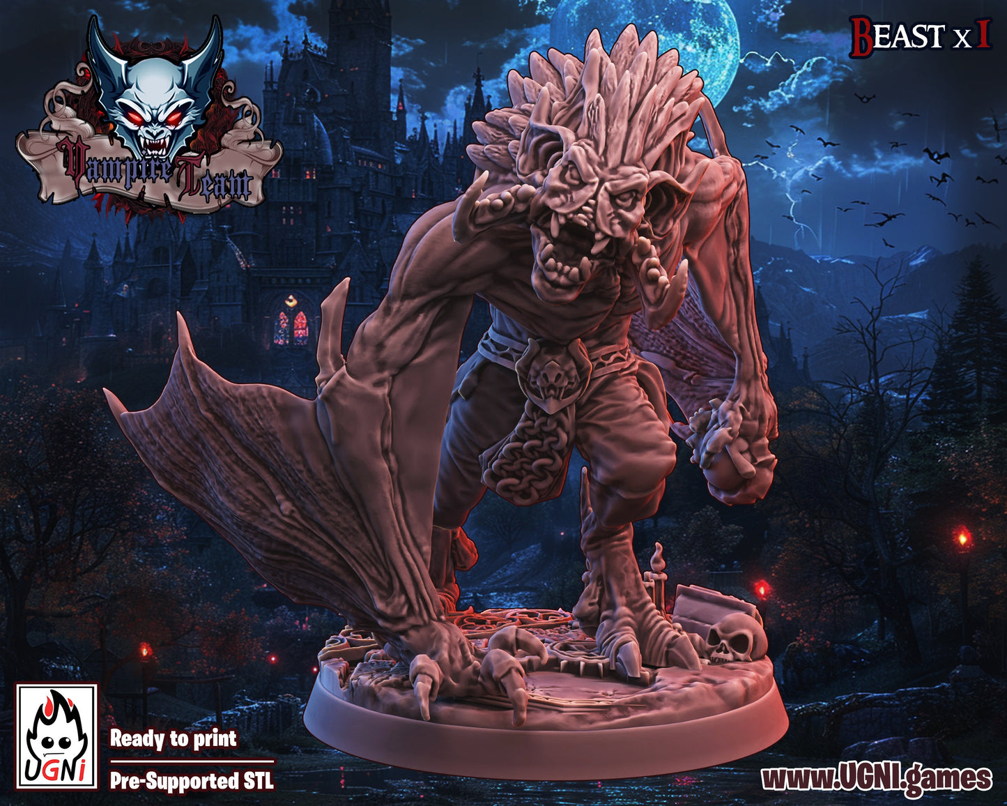 Bat Ogre | Vampire Big Guy | Fantasy Football | Ugni Miniatures