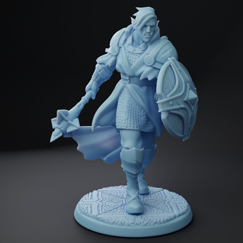 Denthir | Orc Paladin | 32mm | Medium | Dungeons and Dragons | TTRPG | Twin Goddess Miniatures