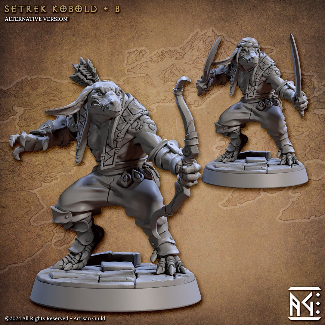 Setrek Kobolds | Medium | 32mm | Raid at the Temple of Ifrit | Artisan Guild | TTRPG | Kobolds | Dungeons and Dragons | Pathfinder