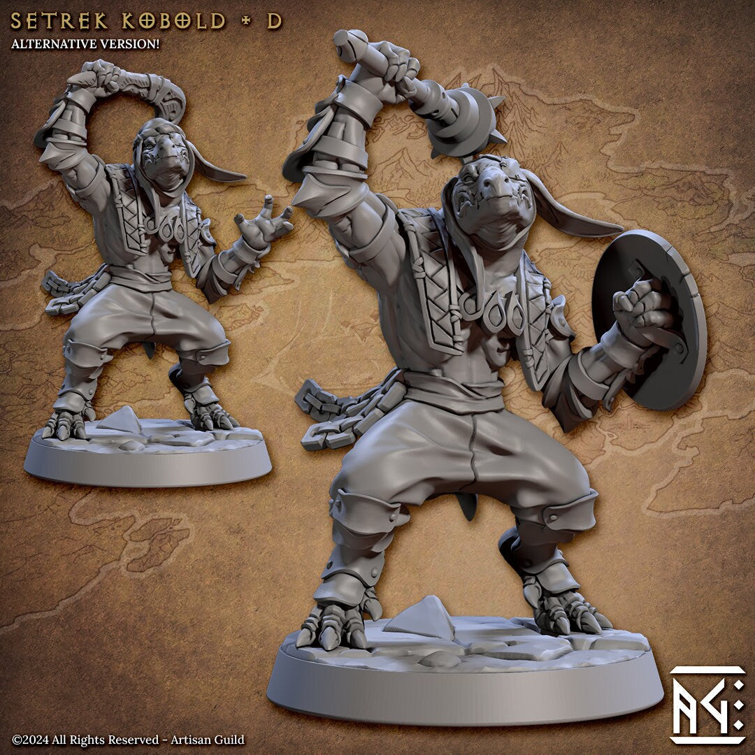 Setrek Kobolds | Medium | 32mm | Raid at the Temple of Ifrit | Artisan Guild | TTRPG | Kobolds | Dungeons and Dragons | Pathfinder