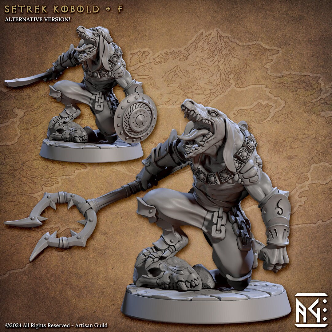 Setrek Kobolds | Medium | 32mm | Raid at the Temple of Ifrit | Artisan Guild | TTRPG | Kobolds | Dungeons and Dragons | Pathfinder