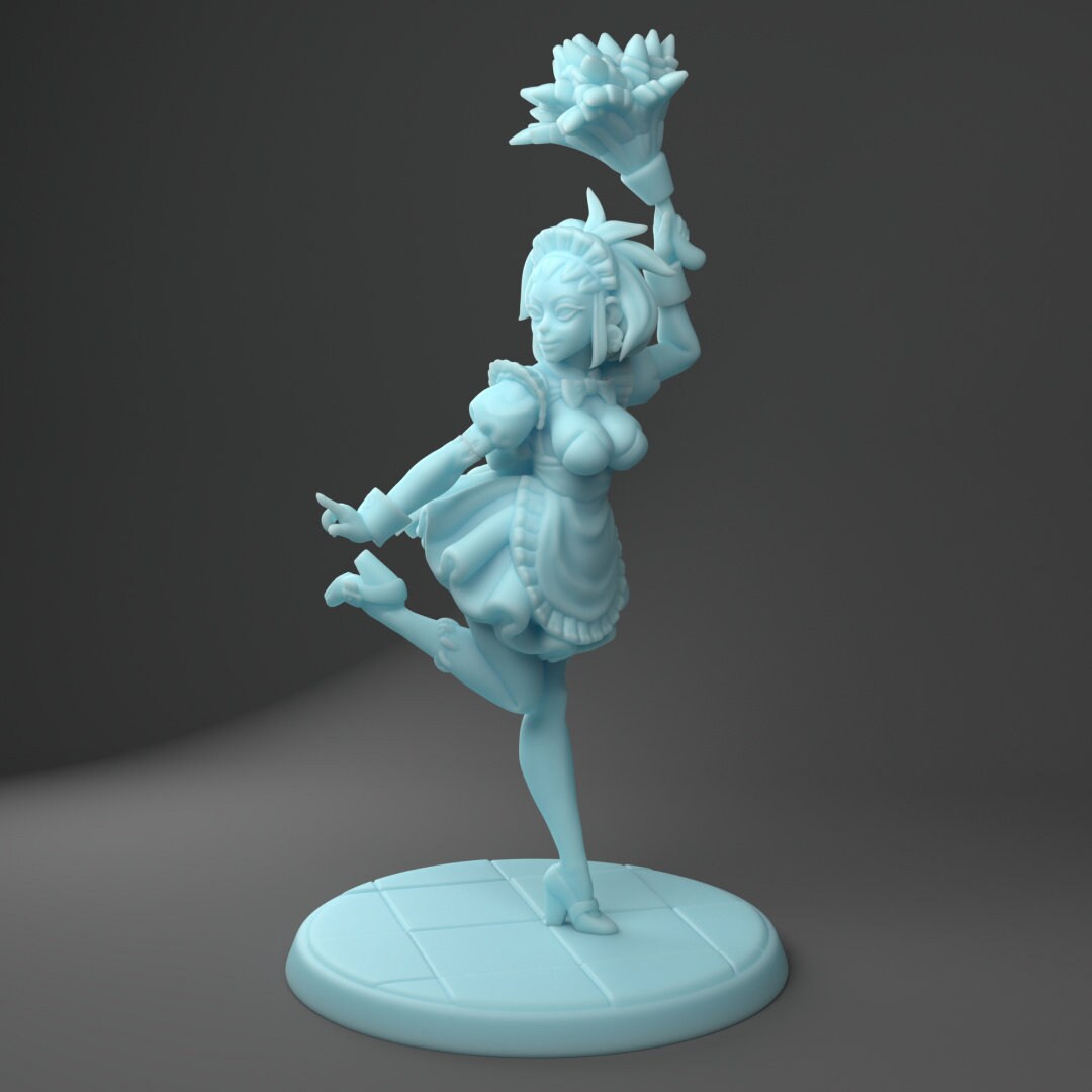 Zombietops the Maid | 32mm | Medium | Dungeons and Dragons | TTRPG | Twin Goddess Miniatures
