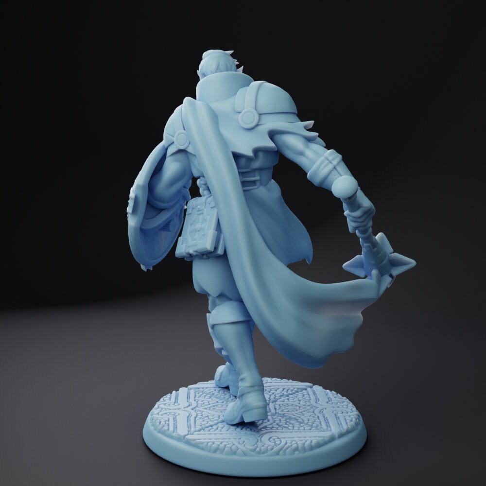 Denthir | Orc Paladin | 32mm | Medium | Dungeons and Dragons | TTRPG | Twin Goddess Miniatures