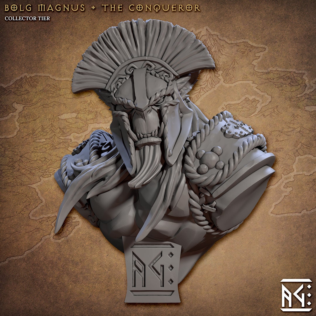 Bolg Magnus the Conqueror| Bust | Bugbear Centurion | Artisan Guild | TTRPG | Dungeons and Dragons | Pathfinder