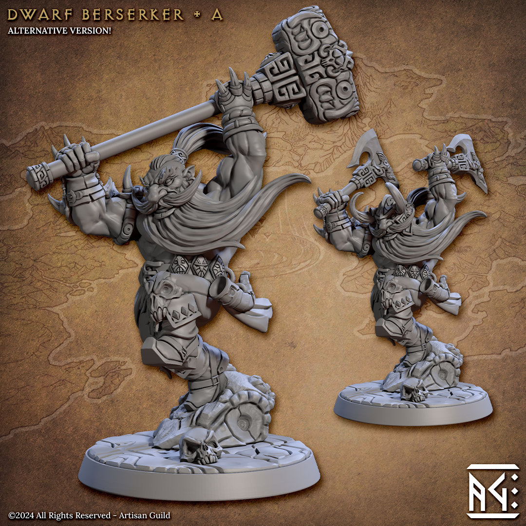 Dwarven Berserkers | Medium | 32mm | The Quest for Goldvein | Artisan Guild | Dungeons and Dragons | Slayer | Hero Character
