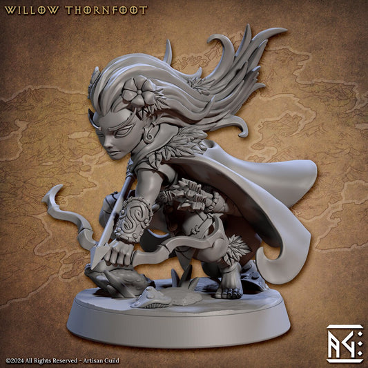 Willow Thornfoot | Medium | 32mm | Halfling Ranger Hero | Deeproot Lurikeens | Elf | Gnome | Halfling | Dungeons and Dragons | Artisan Guild
