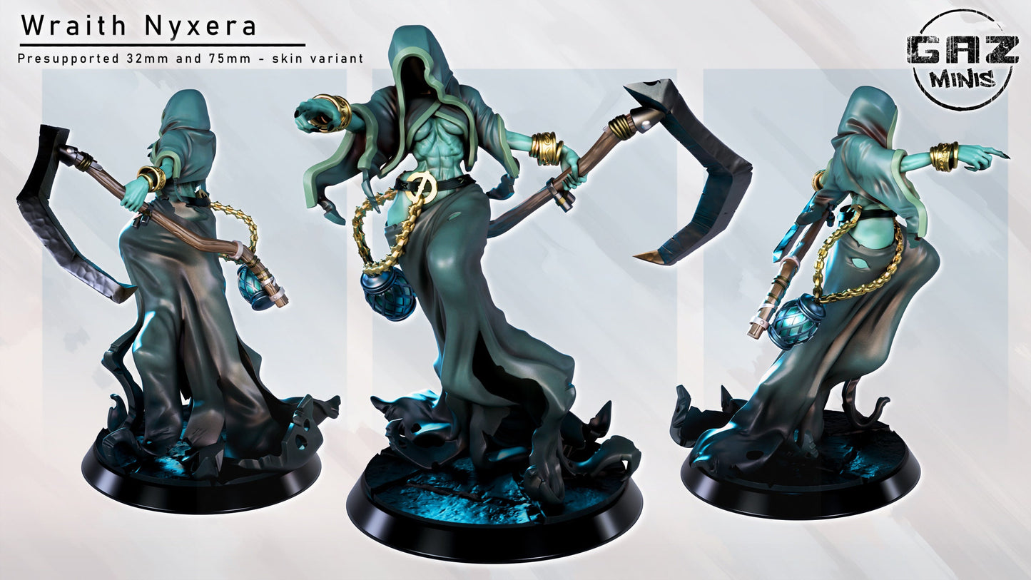 Nyxera | Wraith | Reaper | Medium | 32mm or 75mm Scale | Gaz Minis | Dungeons and Dragons | TTRPG | Miniature