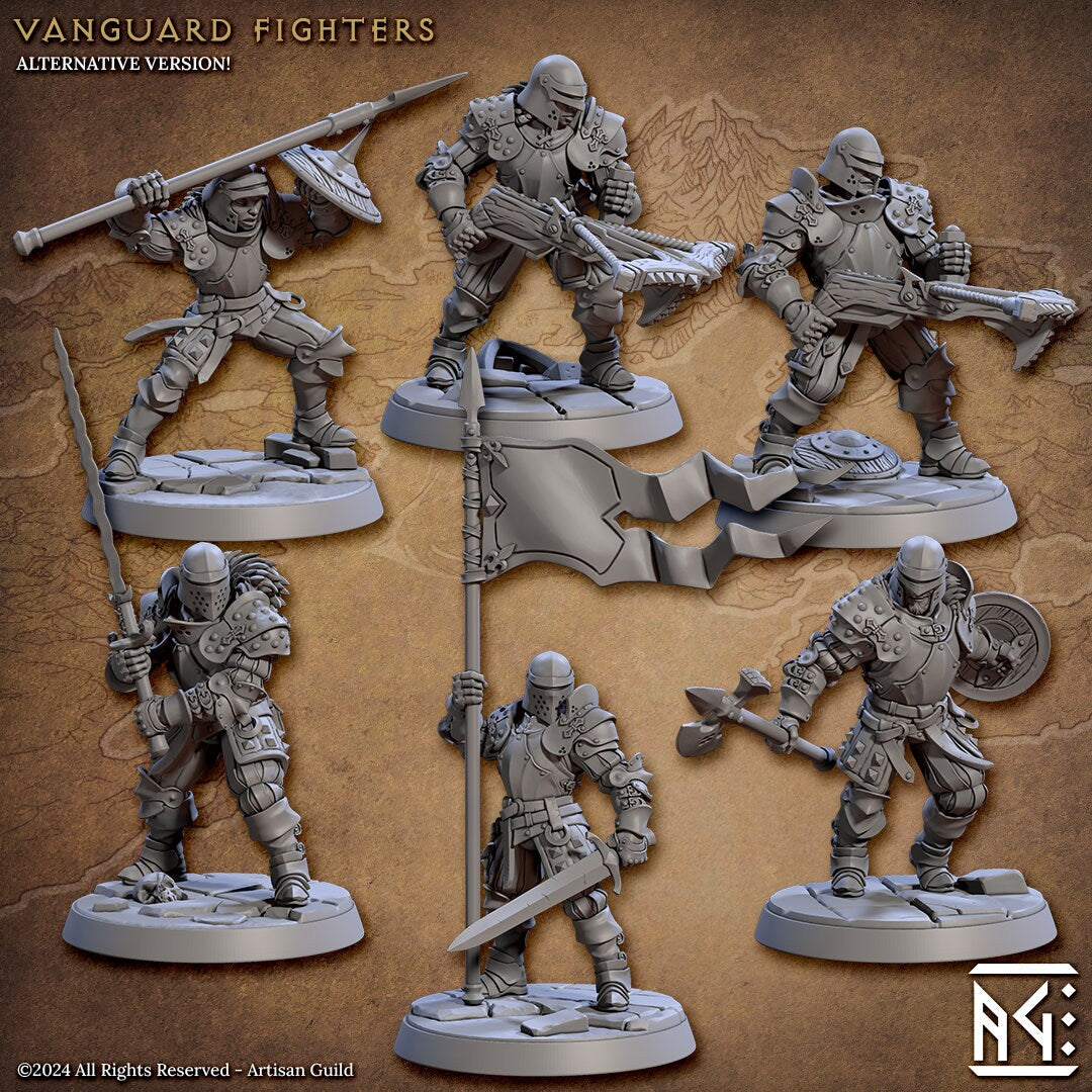 Vanguard Fighters | Medium | 32mm | Human Knights | Paladins | Medium | 32mm | Dungeons and Dragons | Artisan Guild | Vanguard Fighters