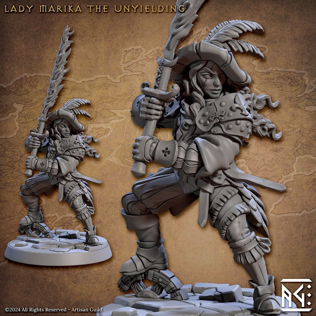 Lady Marika the Unyielding Medium | 32mm | Human Knights | Medium | 32mm | Dungeons and Dragons | Artisan Guild | Vanguard Fighters