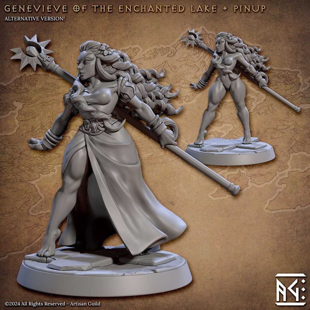 Genevieve of the Enchanted Lake Medium | 32mm | Pinup | Medium | 32mm | Dungeons and Dragons | Artisan Guild | Vanguard Fighters