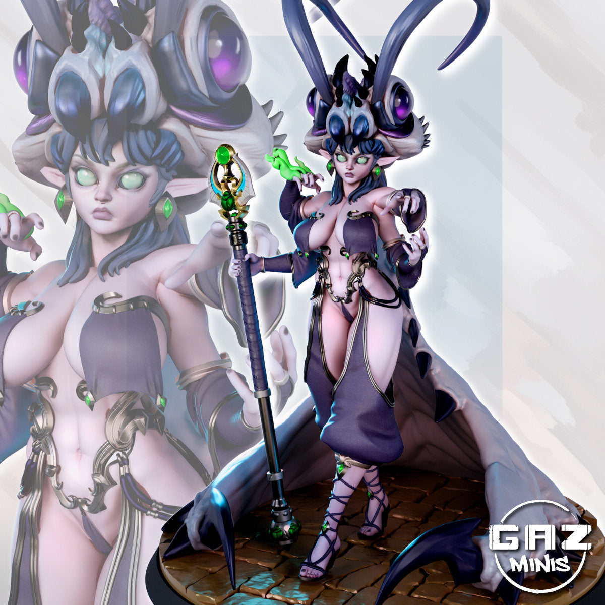 Antara | Hive Queen | NSFW Option | Medium | 32mm or 75mm Scale | Gaz Minis | Dungeons and Dragons | TTRPG | Miniature