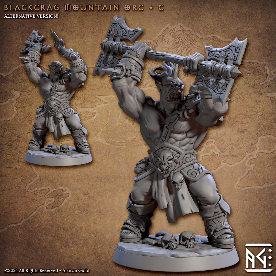 Blackcrag Orcs | Medium | 32mm | Artisan Guild | Blackcrag Orcs | Dungeons and Dragons | Encounter Miniatures | 8k Resin Print Quality