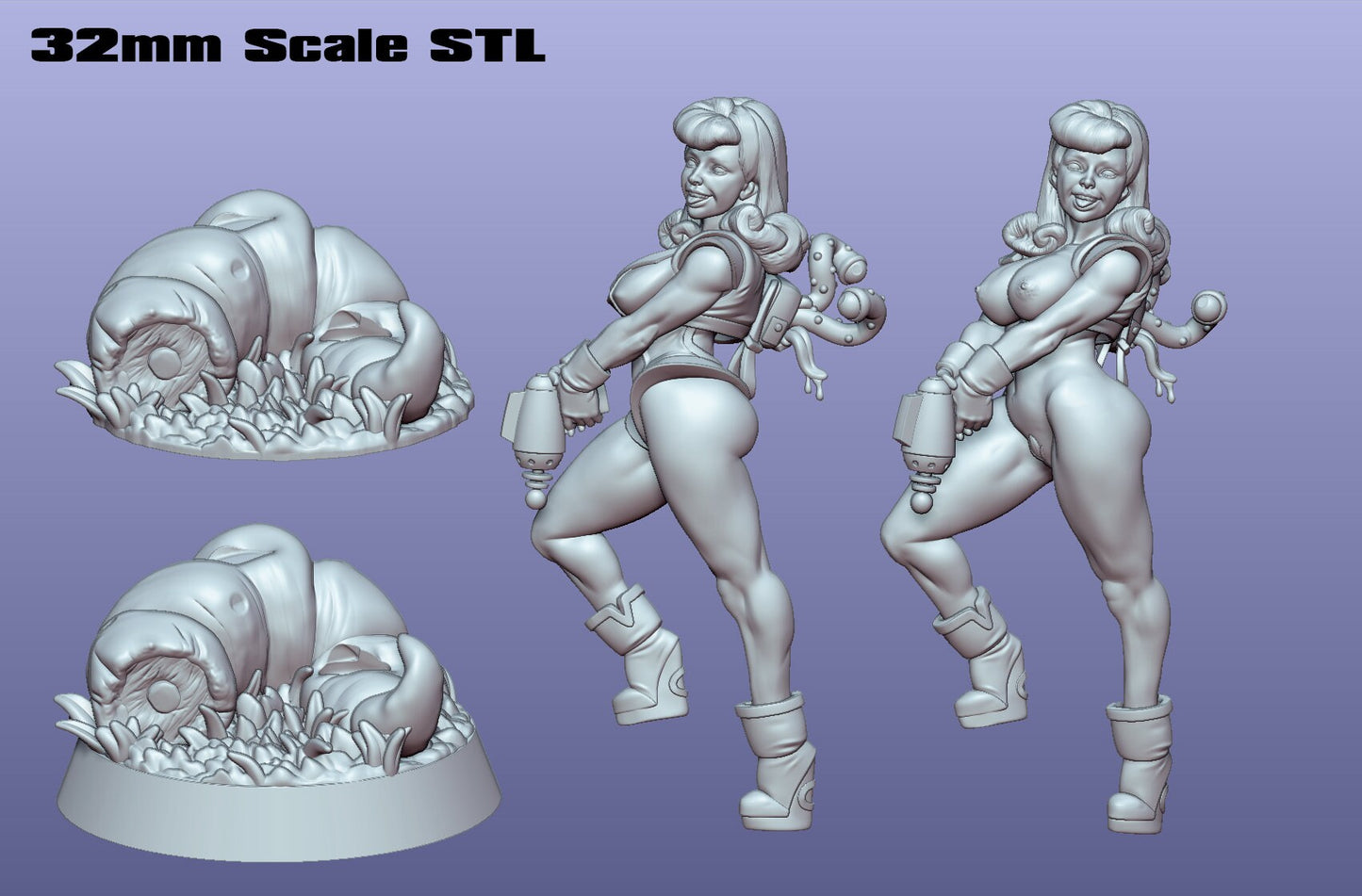 Stella Starlight | NSFW Option | Medium | 32/75mm Scale | Gaz Minis | Dungeons and Dragons | TTRPG | Miniature | Gunslinger | Space Warrior