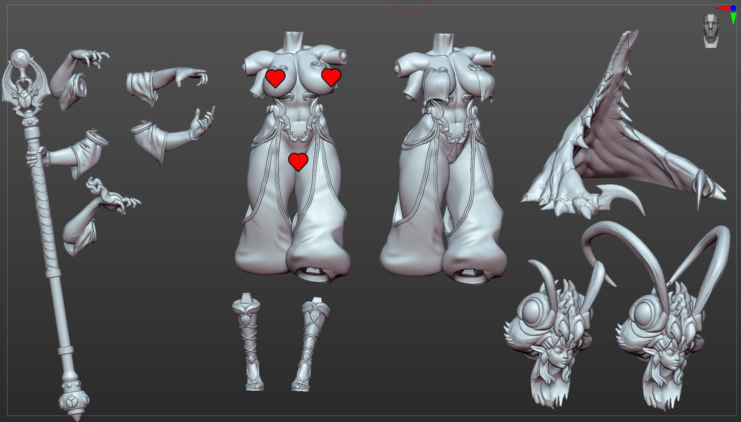 Antara | Hive Queen | NSFW Option | Medium | 32mm or 75mm Scale | Gaz Minis | Dungeons and Dragons | TTRPG | Miniature